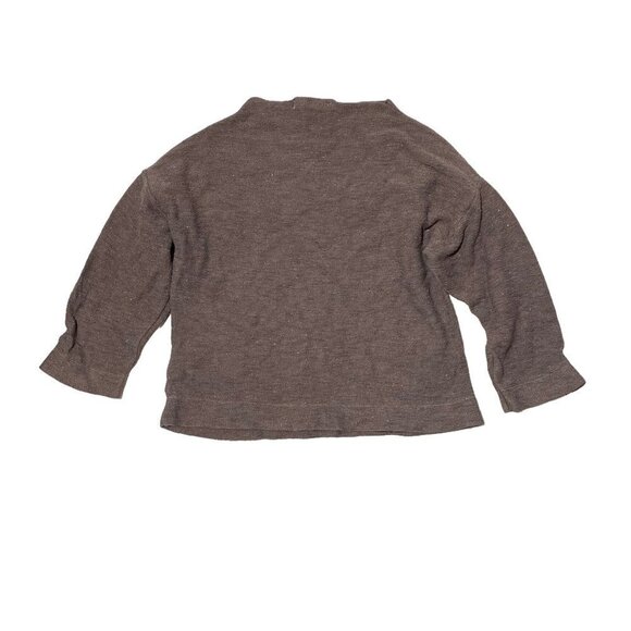 Zara Girls Wide Neck Oversized Pull Over Sweatshirt Brown - Picture 3 of 3